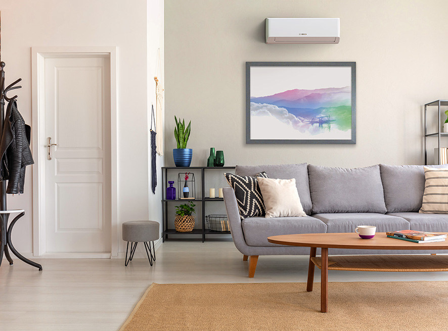 Worcester Bosch Climate 7000i white unit in a modern home