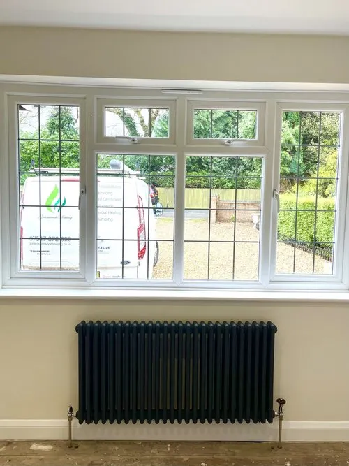 Designer radiator installation with modern styling